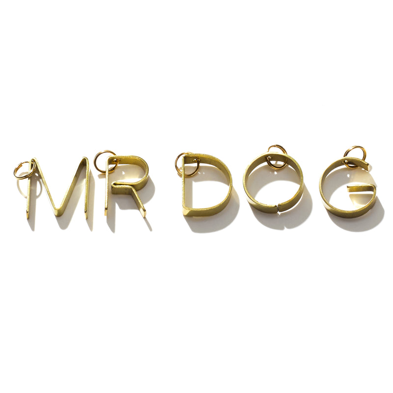 Brass Initial Dog Tag - Mr. Dog New York