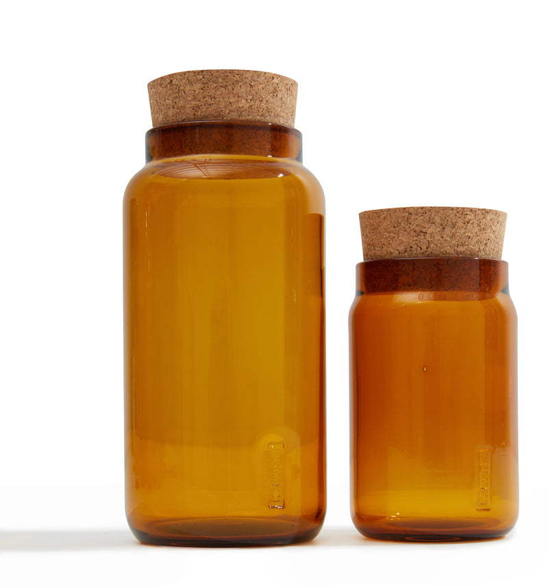Amber Glass Dog Treat Canister