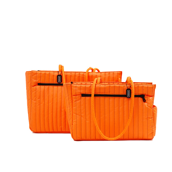 NYLON QUILTED DOG TRAVEL TOTE ORANGE