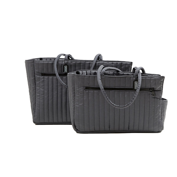 NYLON QUILTED DOG TRAVEL TOTE GREY