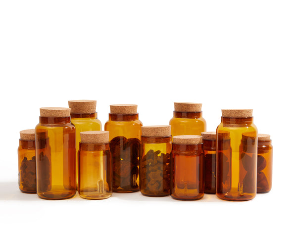 Amber Glass Dog Treat Canister