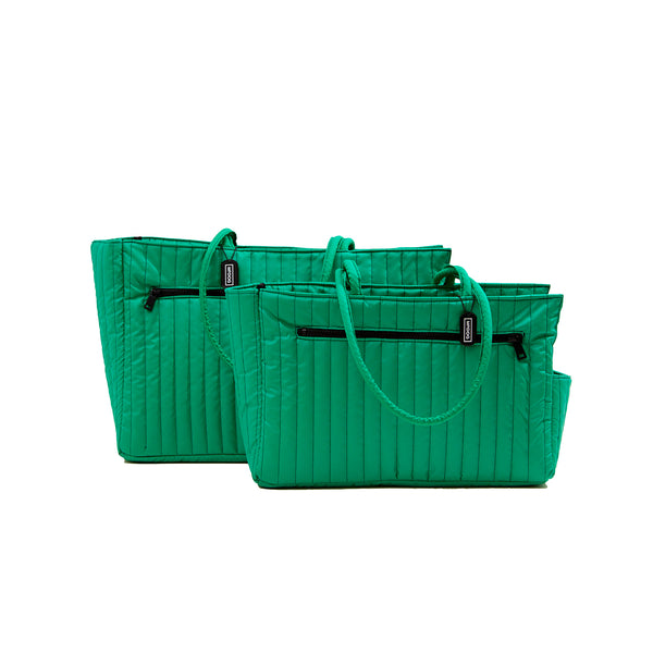 NYLON QUILTED DOG TRAVEL TOTE GREEN