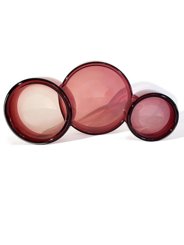 Glass Dog Bowl Aubergine