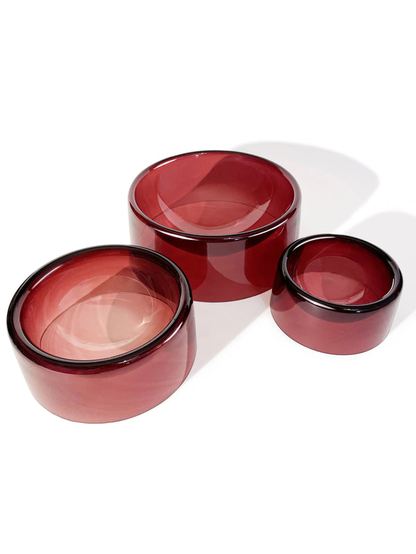 Glass Dog Bowl Aubergine